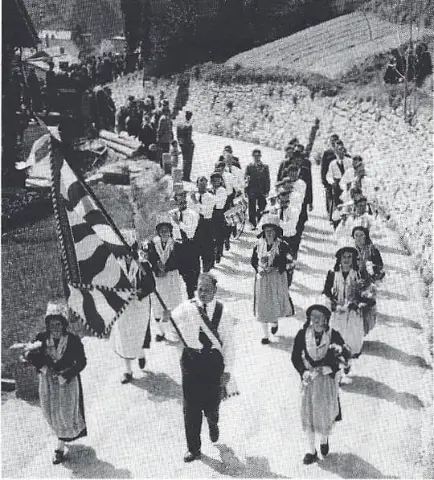 Oberwalliser Tambouren- und Pfeiferfest in Stalden 1955, Foto 1