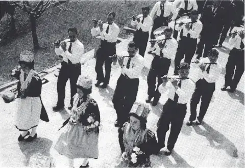 Oberwalliser Tambouren- und Pfeiferfest in Stalden 1955, Foto 3